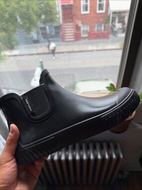 Tretorn Black Chelsea-Style Rain Ankle Boot